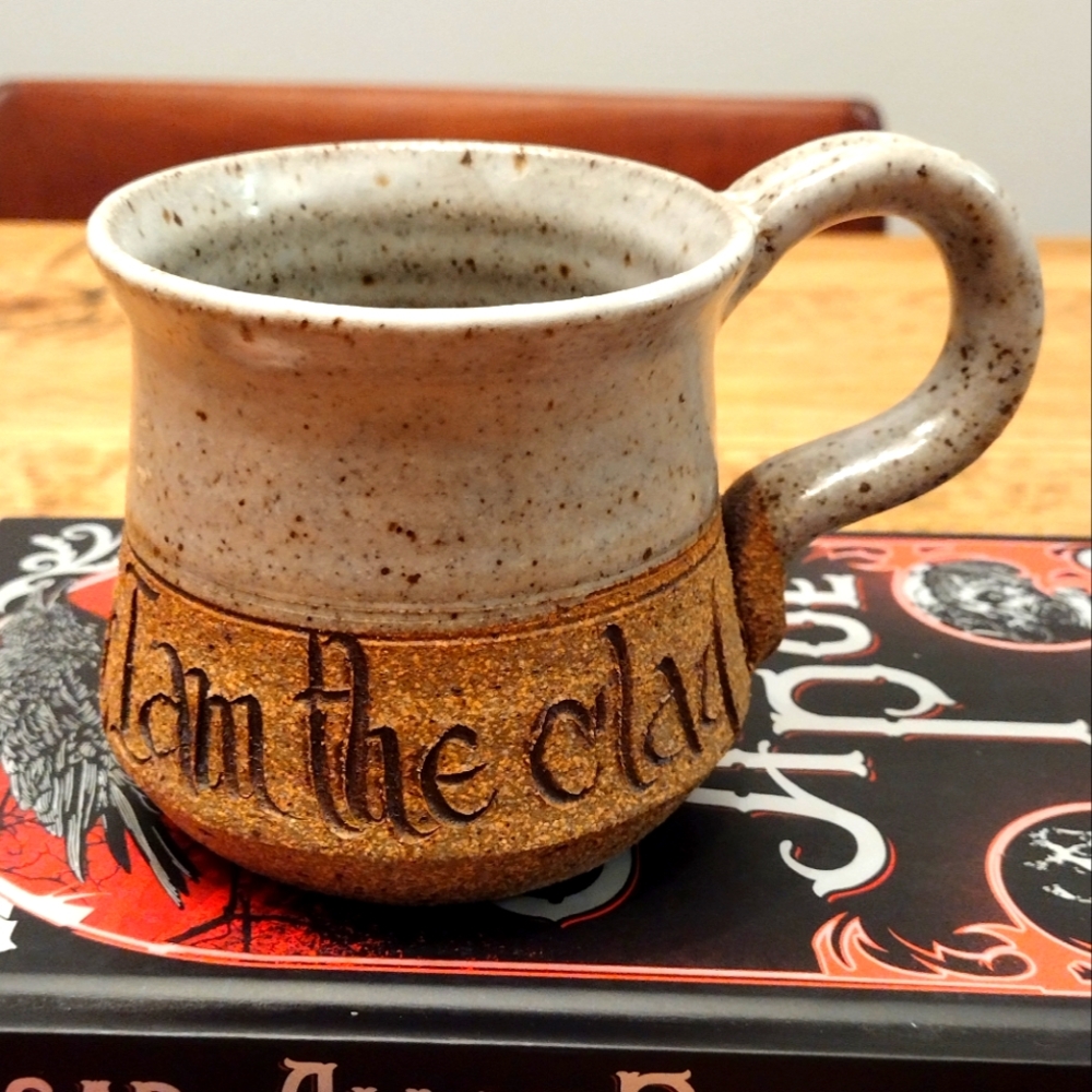 Speckled Ceramic Mug with Gold Accent
